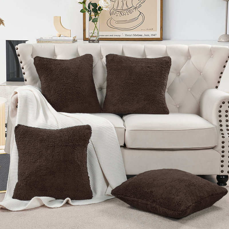 Indoor / Outdoor Square Throw Pillow Cover, Chocolate