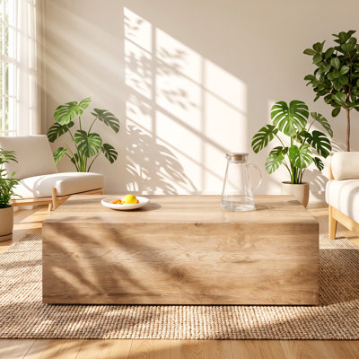 Table basse en bois manufacturé D 39,3 po x P 21,7 po x H 11,8 po Droom