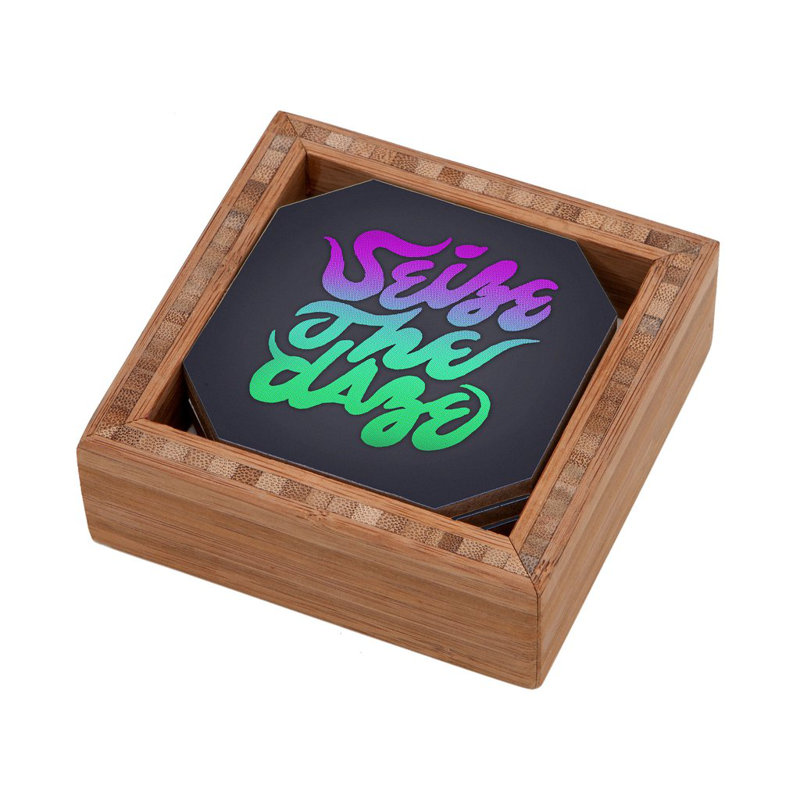 Wood 4 Piece Coaster Set