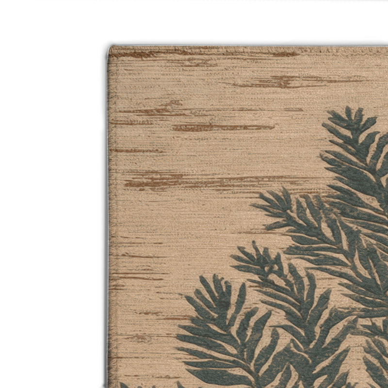 Tapis d'intérieur et d'extérieur brun Botanical, Rectangulaire 8 pi x 10 pi