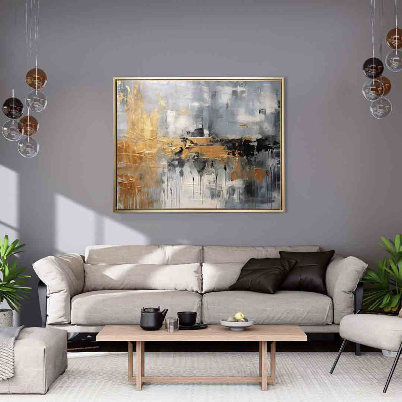 Automne abstrait - impression, H 4 po x l 3 po x P 0,17 po, Toile tendue