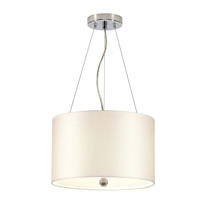 Ausilia 1 - Light Drum Pendant, 42cm H x 45cm W x 45cm D, Polished Chrome