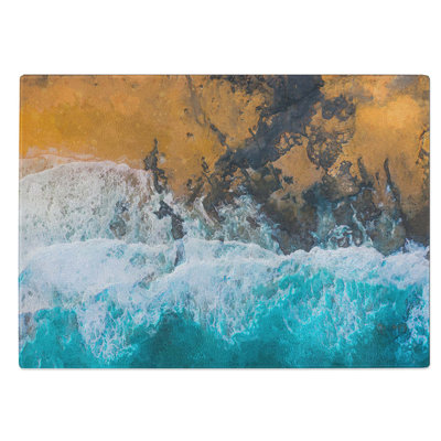 Glass Earth Against The Ocean Chopping Board
