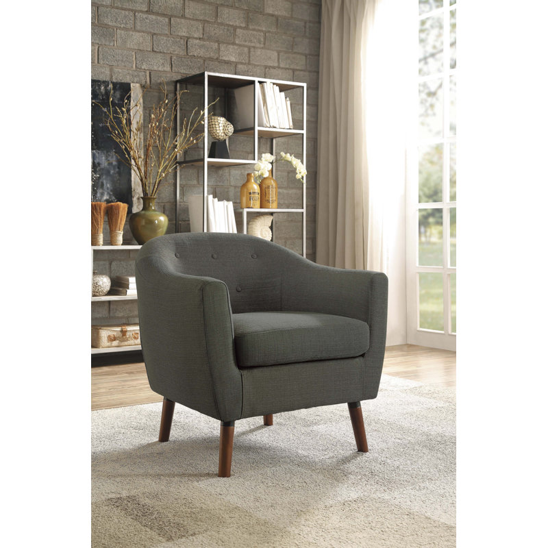 Chaise d'appoint rembourrée en tissu gris, Gris