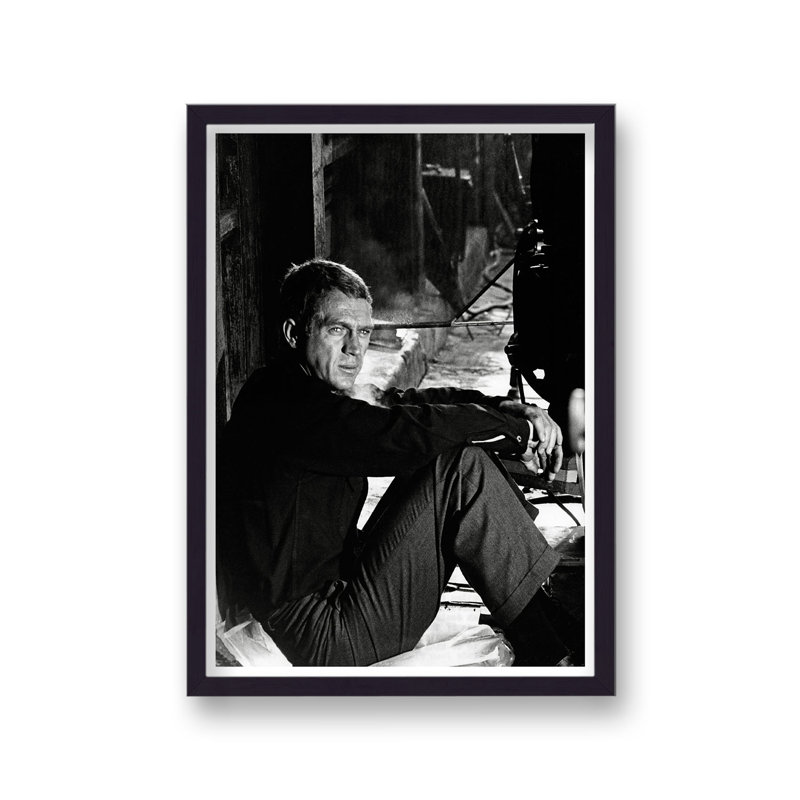 Steve Mcqueen a Thoughtful Moment on Set 1 Piece Single Picture Frame Wall Art