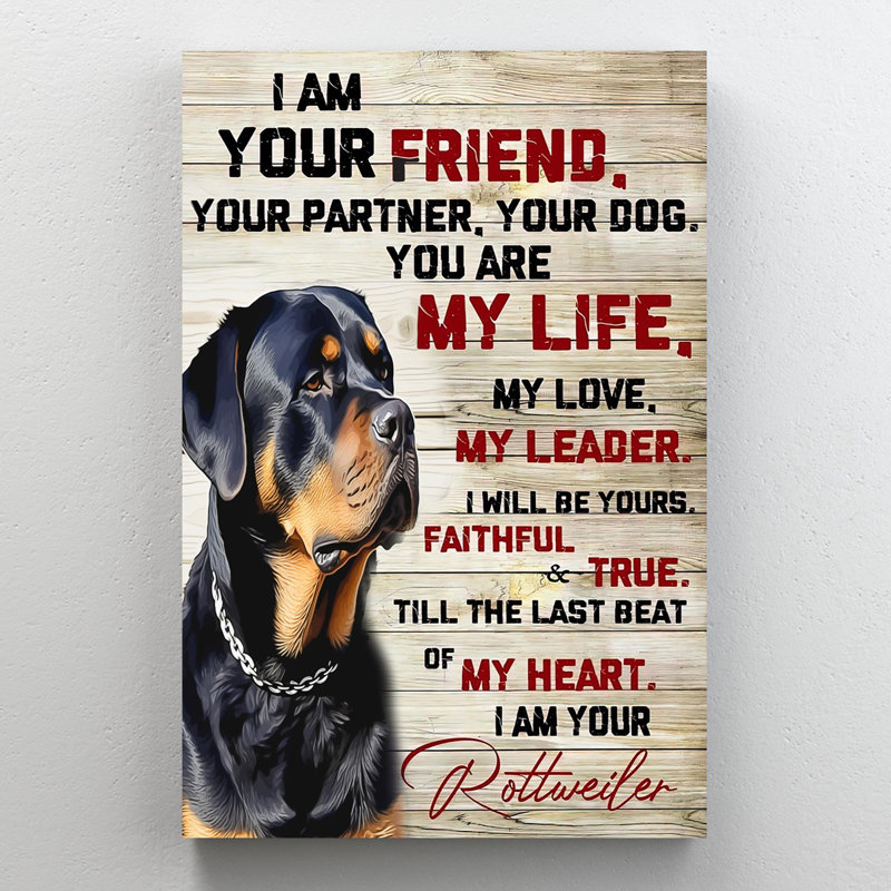 «I Am Your Rottweiler» - 1 pièce rectangulaire A I Am Your Rottweiler - 1 pièce, impression sur toile tendue sur toile tendue