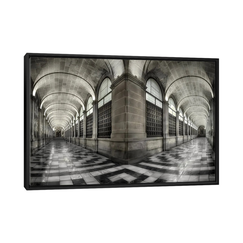 The Corridors of the Escorial 1 Piece Floater Frame Wall Art on Canvas
