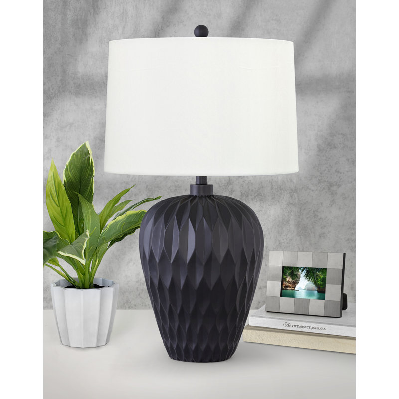 Raso 28 in. Satin Black Table Lamp