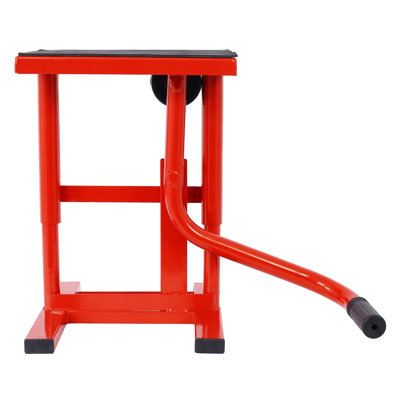 Steel Motorcycle Lift Stand with Adjustable Height, Red
