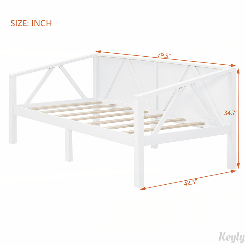 Lit de jour en bois, Lit simple, Blanc