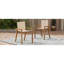 Chaise de salle à manger BELFAST, ensemble de 2, structure en teck et tissu beige, chaise-1064397493