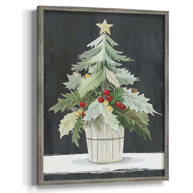 «Christmas Holiday Art DCCCL XXXVII», reproduction d'art encadrée - bois massif XMA171556, H 30 po x l 24 po