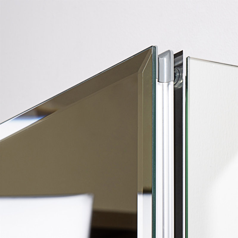Armoire à pharmacie avec miroir réglable et fixation murale en aluminium pour salle de bain