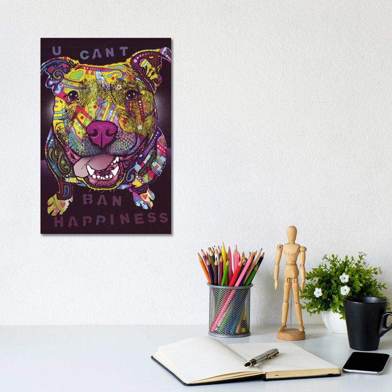 U Cant Ban Happiness by Dean Russo - Wrapped Canvas Painting, 20.32 cm H x 30.48 cm W