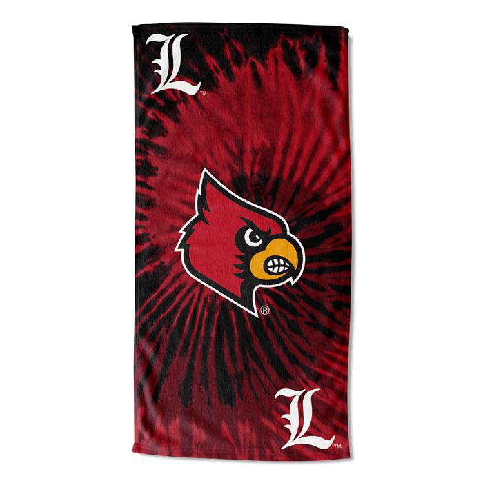 Serviette de plage psychédélique NCAA, serviette de piscine Soft Vibrant College, 30 x 60 pouces, Cardinals de Louisville