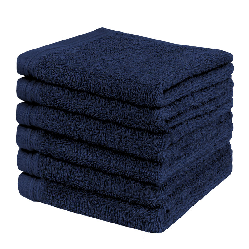 Essuie-mains 100% coton Alexandra, Bleu marine