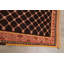 Tapis décoratif noir et orange en laine de conception unique 5 pi 1 po x 8 pi 6 po noué à la main