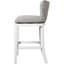 Tabouret de bar rembourré avec dossier, hauteur de 31 pouces, revêtement blanc et gris, boutons, pivotant à 180 degrés, repose-pieds en métal sur plaque, patins en plastique pour le plancher, tabouret pivotant facile à installer,