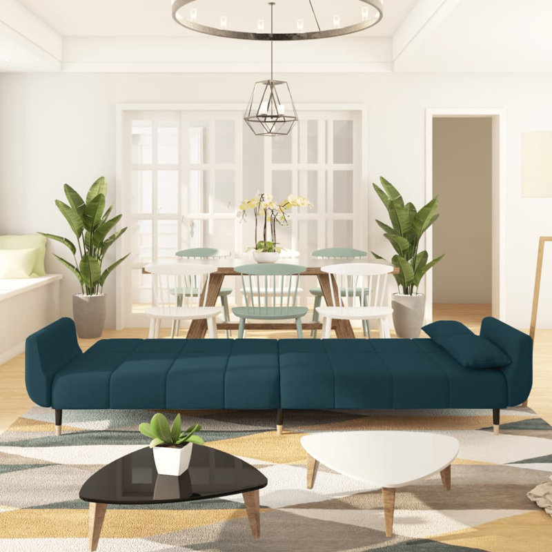 86.6'' Velvet Sofa, Blue Velvet