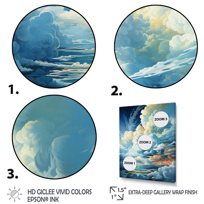 Sky Sky Infinite Azure Sky I - Décoration murale paysage et nature, Cadre photo noir, H 32 po x l 24 po x P 1 po