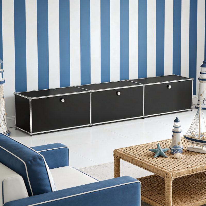  Armoire de rangement moderne, buffet modulaire en métal, crédence de bureau polyvalente en acier et buffet pour le salon, la cuisine et le bureau personnel