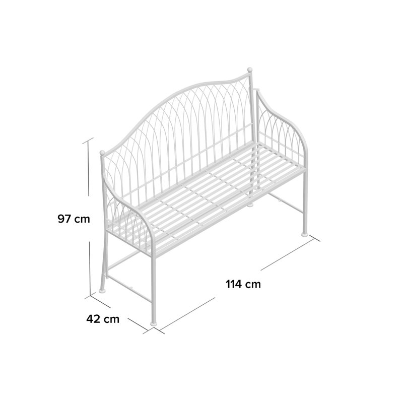 Augie Steel Bench, Blue