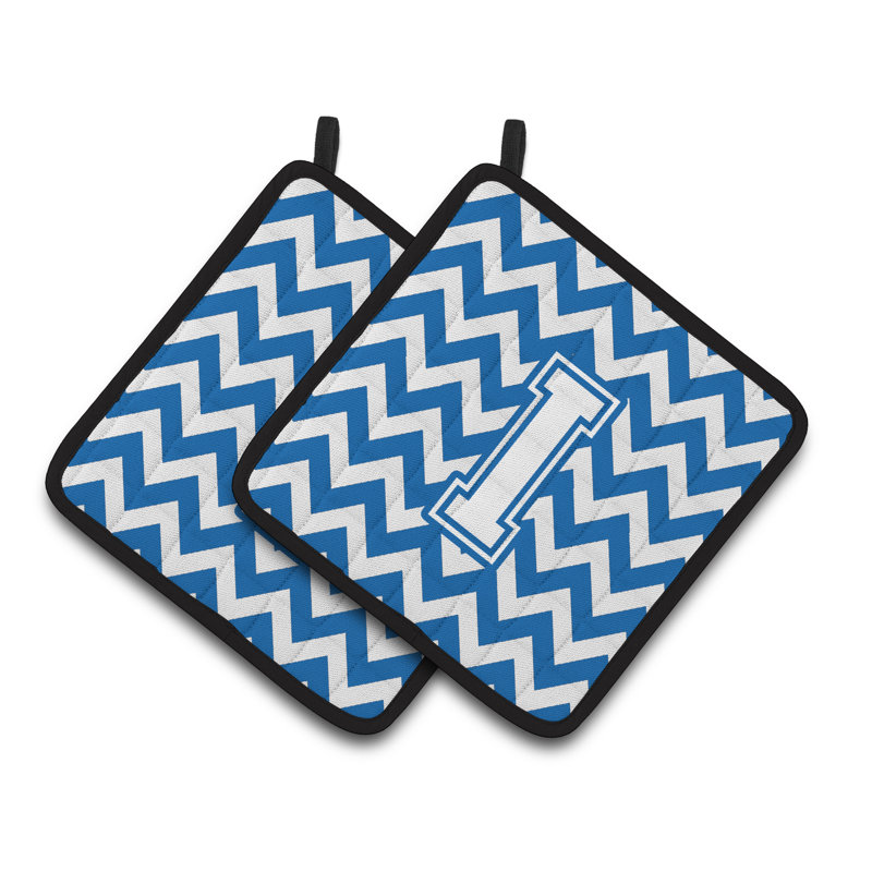 Poignée à chevrons, I, Blanc / bleu