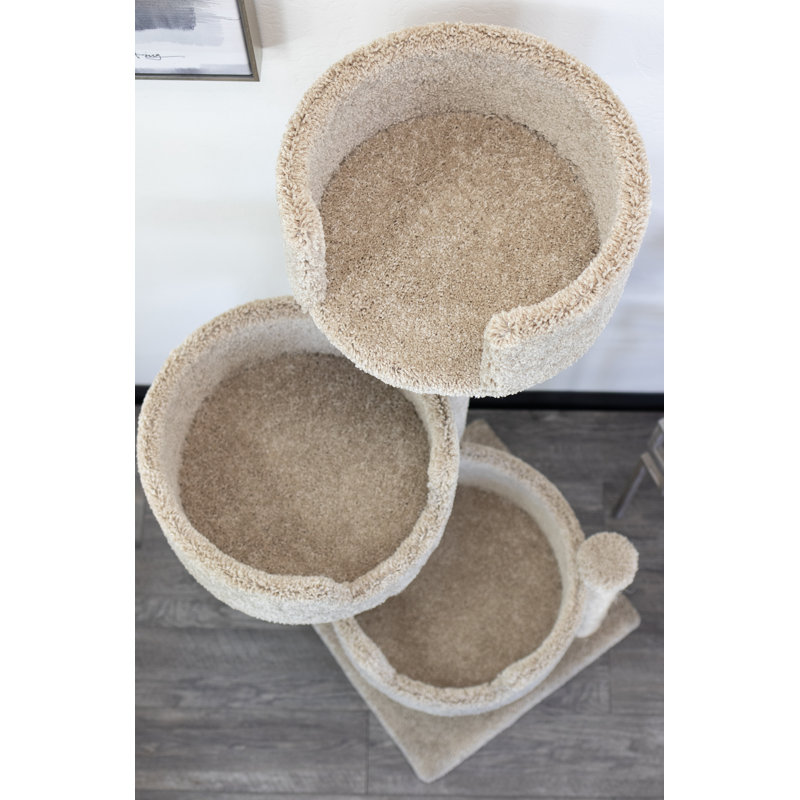 Beige 50'' Tall Sisal and Carpet Cat Tree