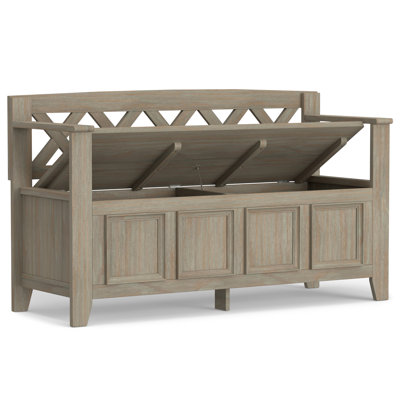 Banc de rangement en bois massif Amherst