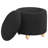 Corvair Black Faux Sheepskin Upholstered Round Storage Ottoman-547790406