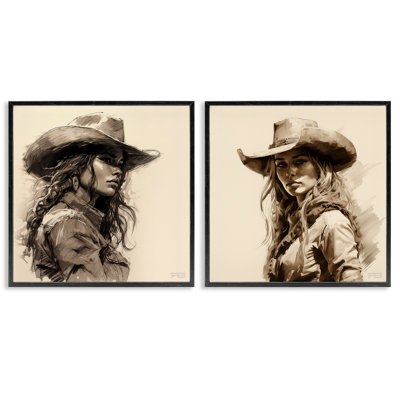 «Trendy Cowgirl Beauties», ensemble de 2 giclées par RB