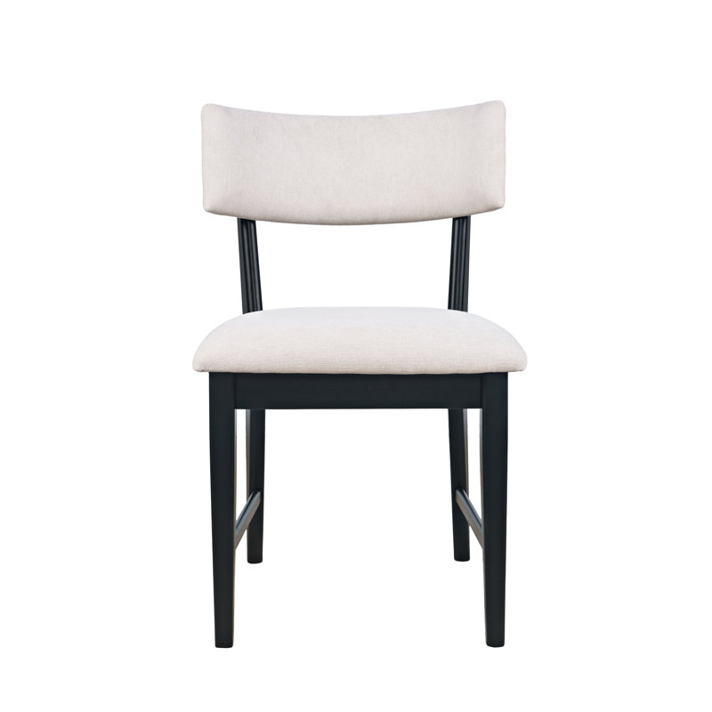 Cambree Contemporary Upholstered Split Back Dining Chair (Set of 2), Black