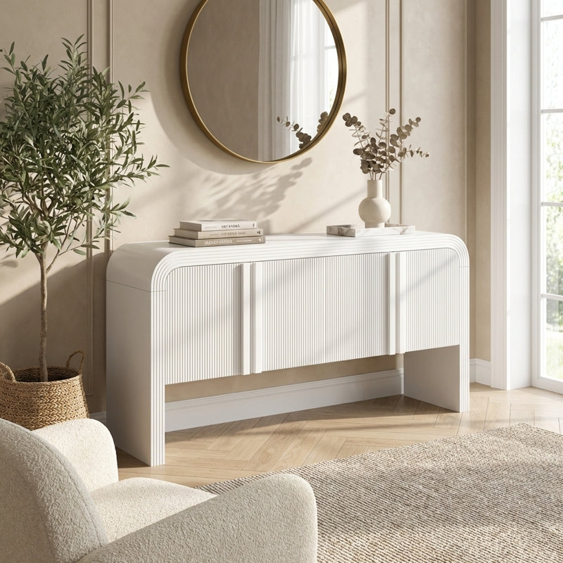 Console à vagues avec 4 portes et tablette intérieure réglable