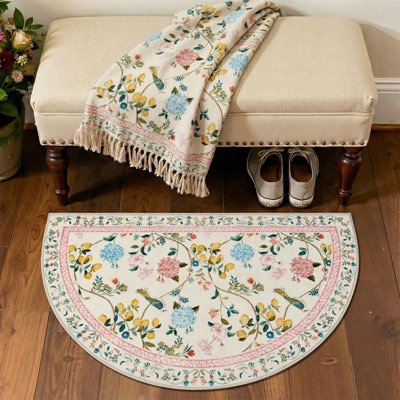 Botanical Floral Washable Non-Slip Area Rug