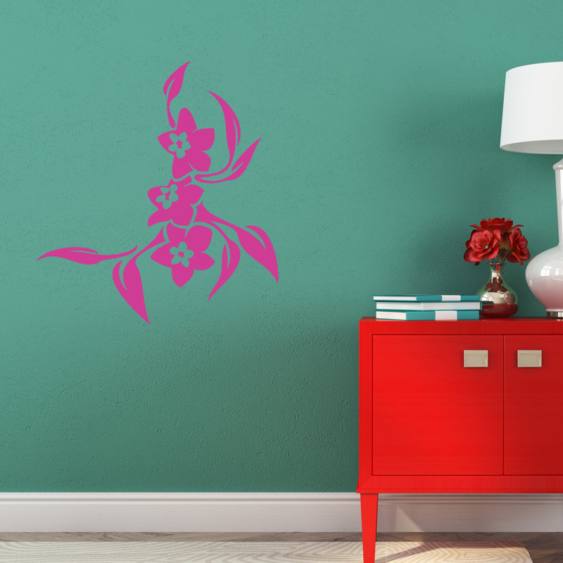 Adhésif décoratif fleurs Galusha, Rose vif