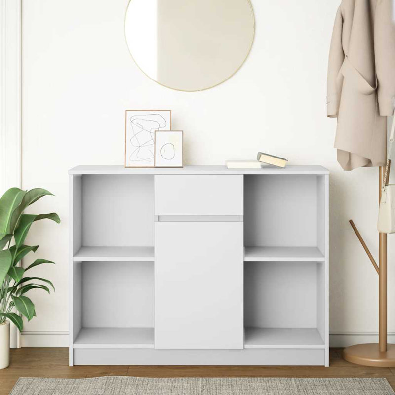 Sideboard With Drawer 101X35x76 Cm Engineered Wood, White