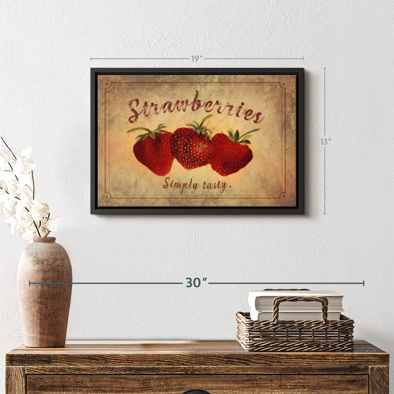 «Tasty Strawberries Wall Art», H 13 po x l 19 po