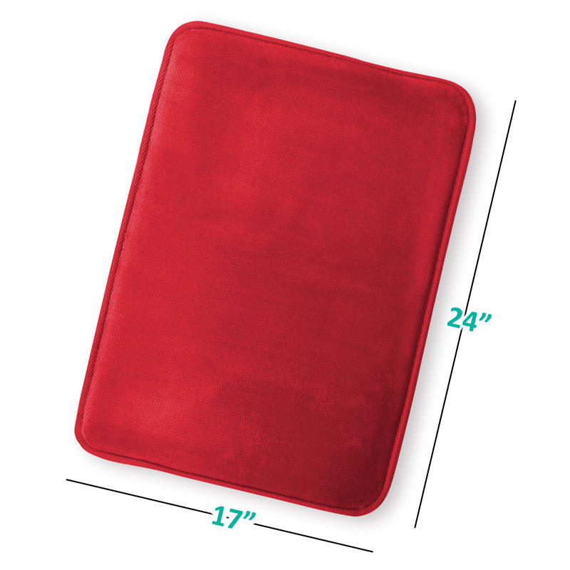Ultra Soft and Absorbent Memory Foam Bath Rug Set with Non-Slip Backing, Burgundy Red, Small: 24" L x 17" W