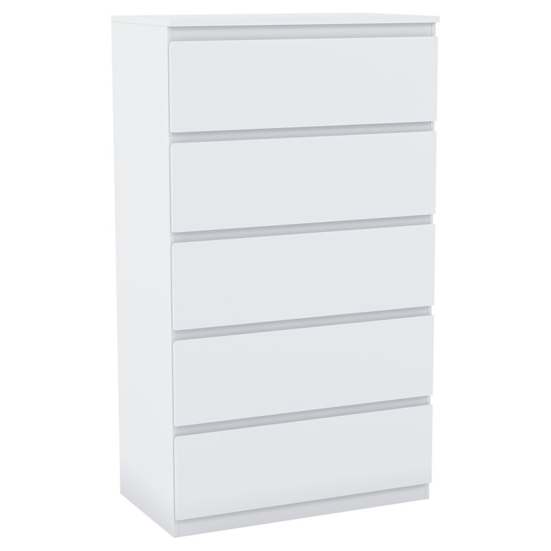 Cunha 70cm W 5 - Drawer Chest of Drawers, White