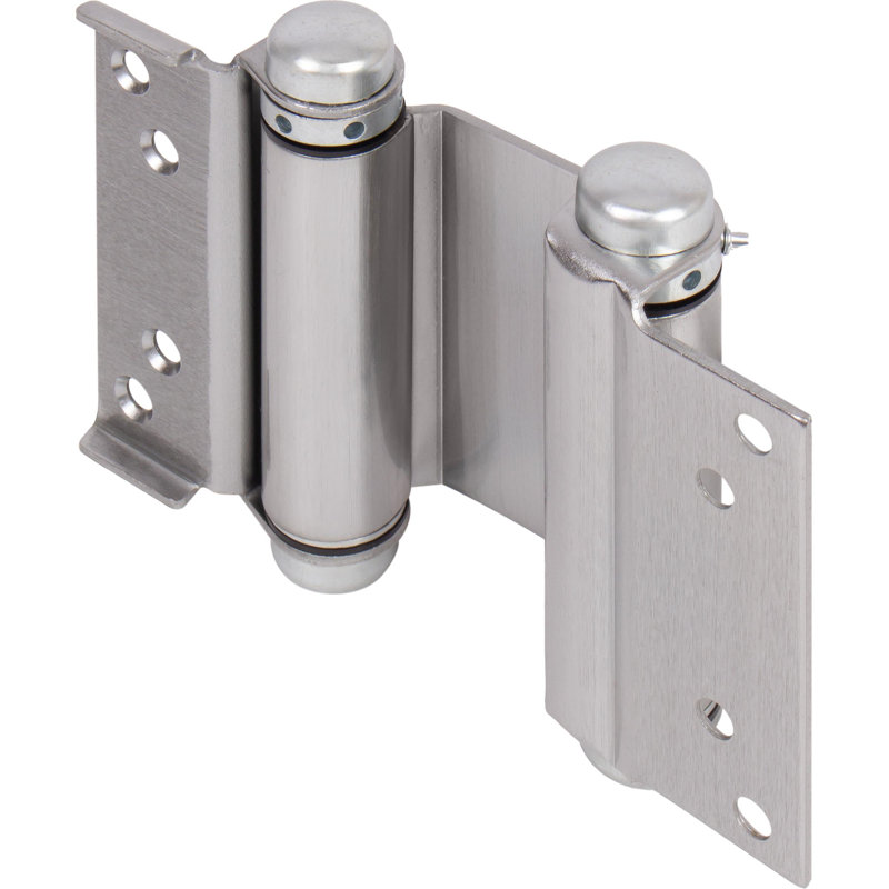 Charnière à ressort à double effet robuste 4 po - Chrome satiné, Chrome satiné