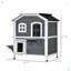 Enceinte d'extérieur en bois pour chat 2 étages pour chat avec 2 portes-1359224198