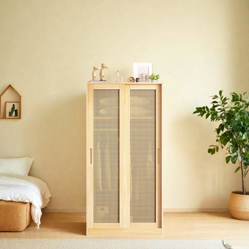 Armoire moderne en rotin, H 79 po x l 31 po x P 24 po