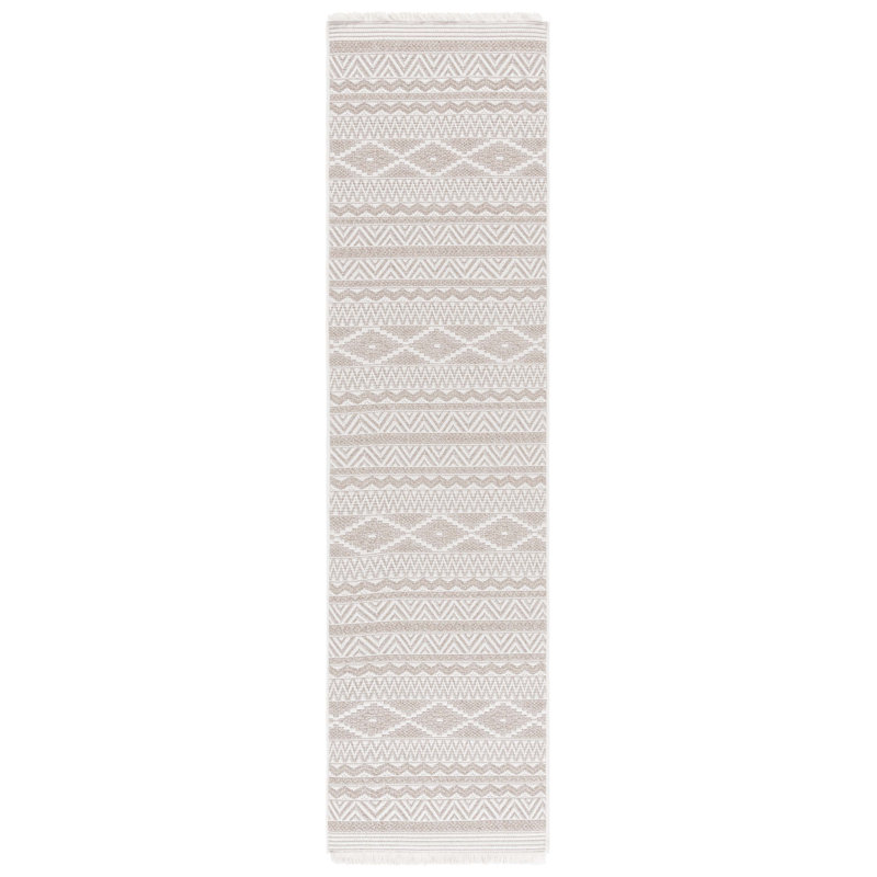 Tapis ivoire / beige Wicker 152, Tapis de couloir 2 pi 2 po x 8 pi