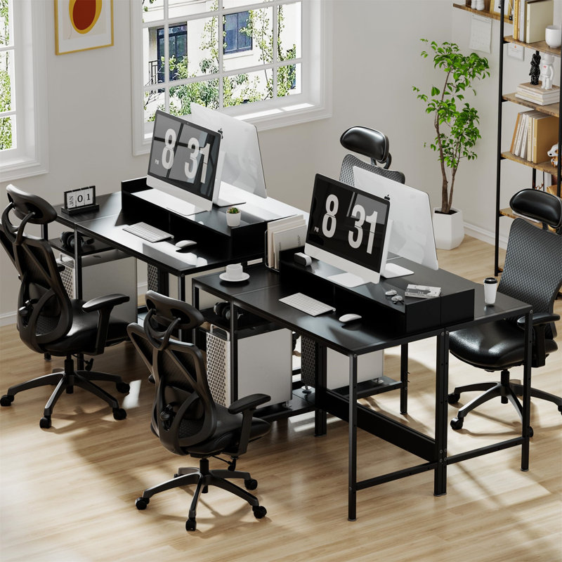 Metal Base Computer Desk, Black