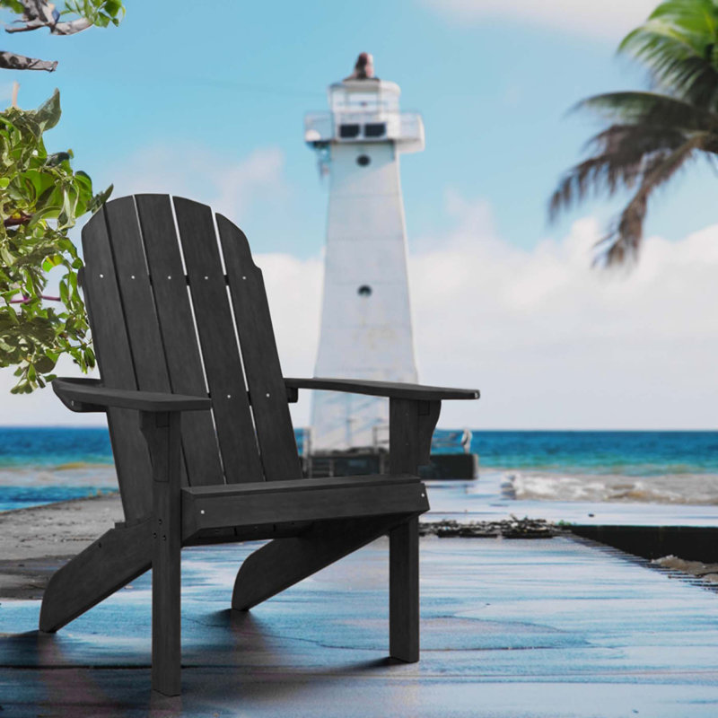 Outdoor Adirondack Chair, Black