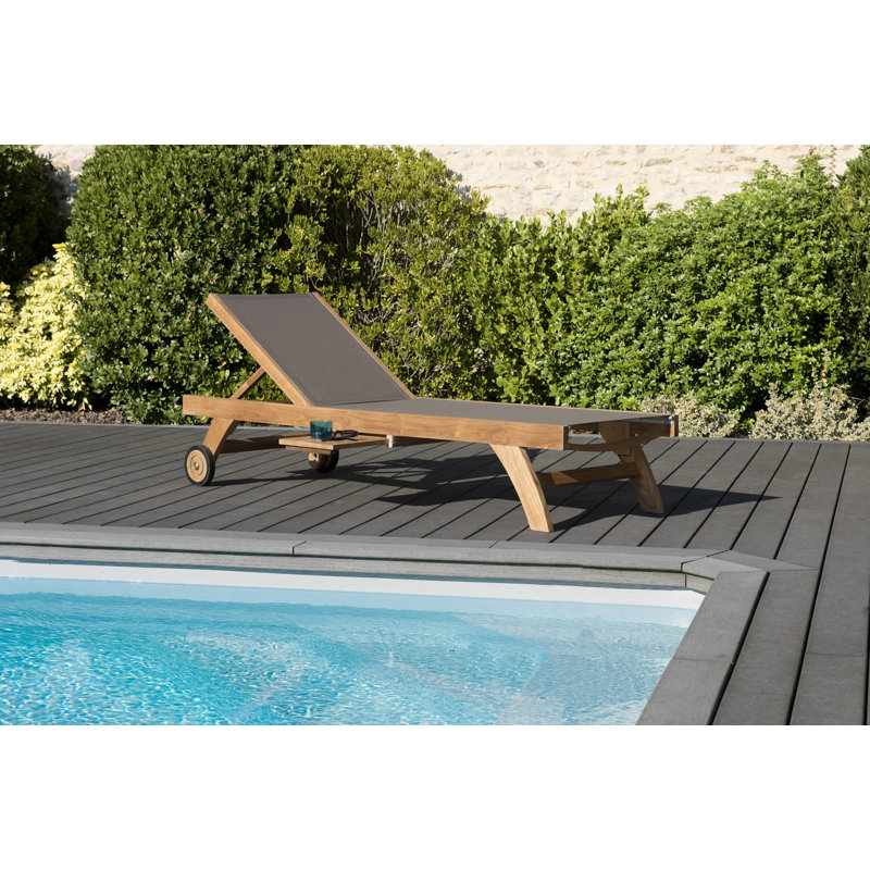 Woehler 198cm Long Reclining Teak Single Chaise