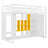 Twin Size Wooden Loft Bed with Wardrobe, Shelves & Cabinet – Space-Saving Kids & Teen Bedroom Furniture, White+Yellow-2099601929-2099601931