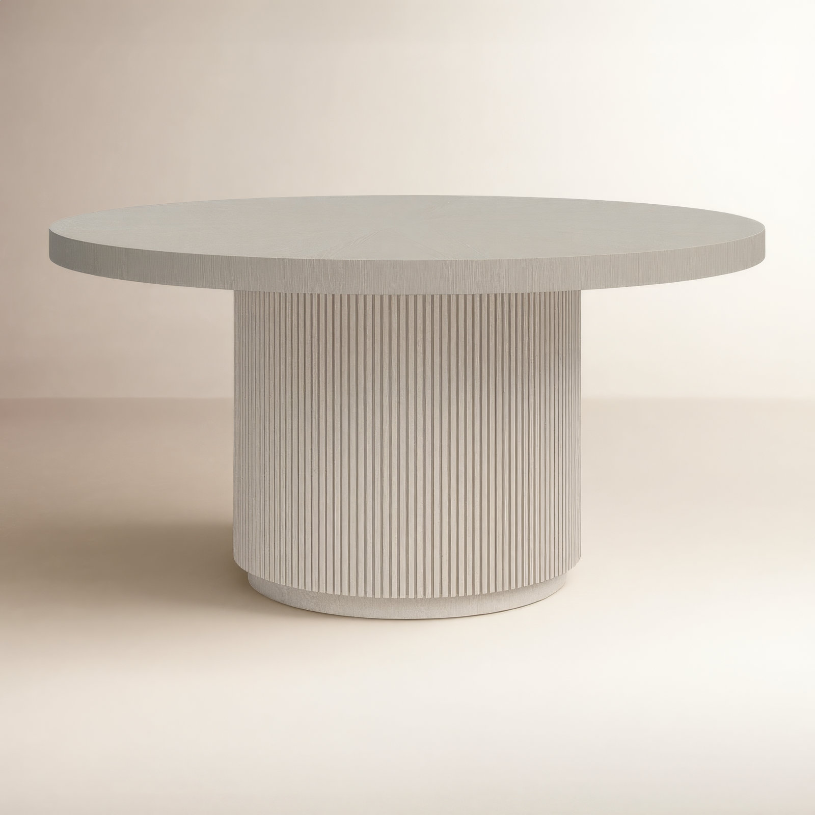 Caterina Pedestal Dining Table, White Oak
