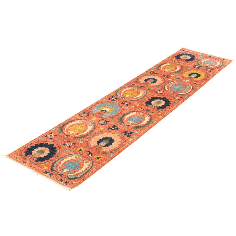 Tapis de couloir unique en laine noué à la main New Age Lahore Finest 2 pi 8 po x 10 pi 6 po Azelene