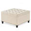 Grand repose-pieds de rangement carré avec pieds en bois-2129423178